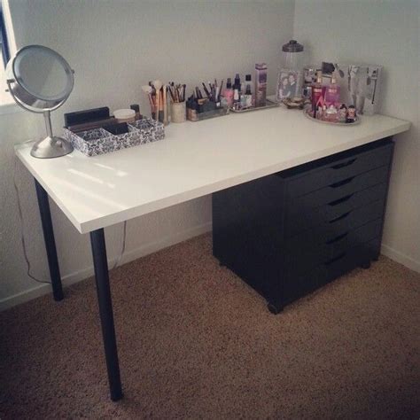 Ratings, based on 48 reviews. My makeup vanity. White "Linnmon" table top - $26. Black ...