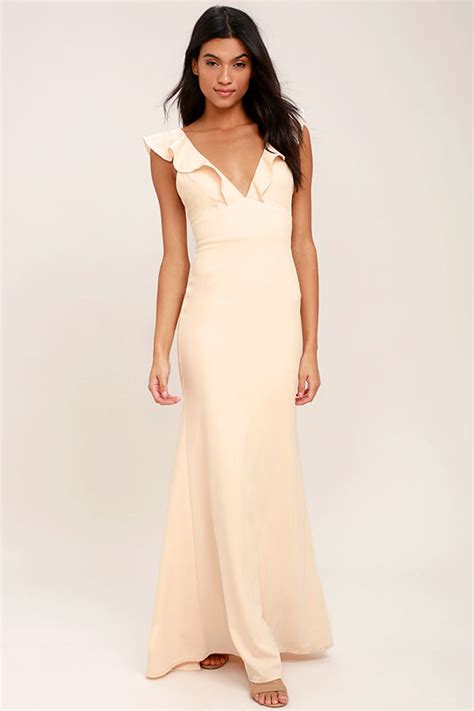 Lovely Pale Blush Dress Maxi Dress Mermaid Maxi Gown 9800 Lulus