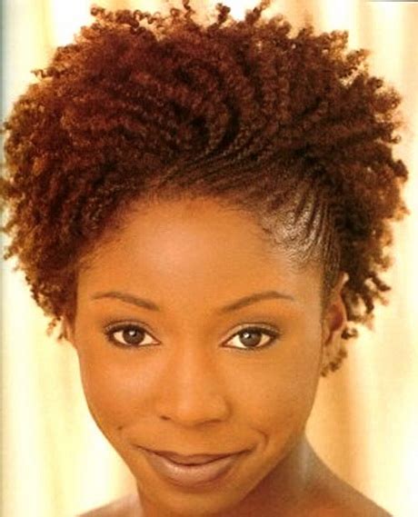 Young african american woman making. Short braided hairstyles for black women