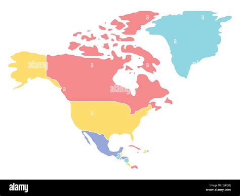 Smooth Map Of North America Continent Stock Vector Image And Art Alamy