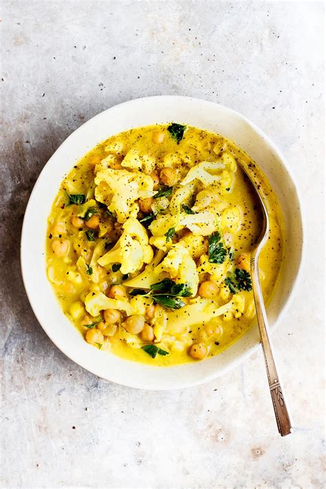 Golden Cauliflower Stew With Chickpeas Vegan Gluten Free
