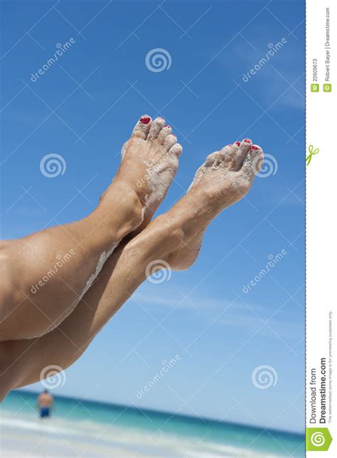 Female Legs At Tropical Beach Stock Image Image 22609673