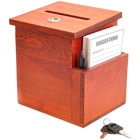 Wooden Suggestion Box With Lock Key Wood Donation Box With 50