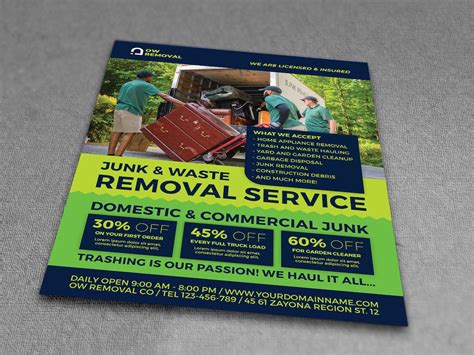 Junk Removal Services Flyer Template Canva Template Flyer Etsy