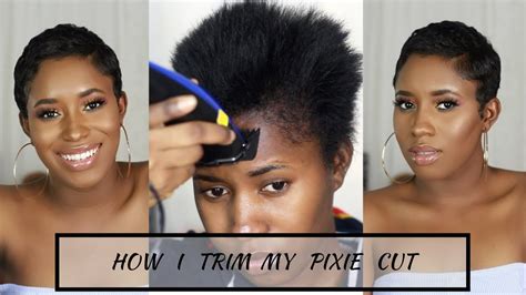 How I Cut Relax And Style My Short Hair At Home Pixie Cut Youtube