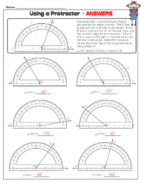 Measuring Angles 4th Grade Worksheets