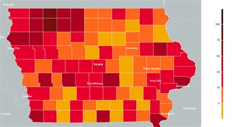 Iowa Covid 19 Map Tracking The Trends