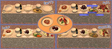 Mod The Sims Buffet Tables With Customalternative Foods