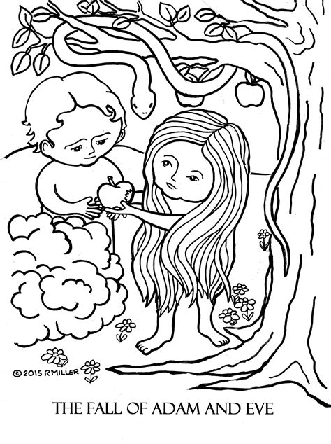 A Day 3 The Fall Of Adam And Eve Coloring Page Lg File Hi Res Your