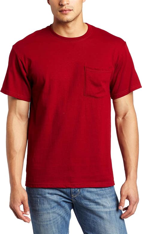 Russell Athletic Men S Basic Cotton Pocket T Shirt Cardinal Medium At