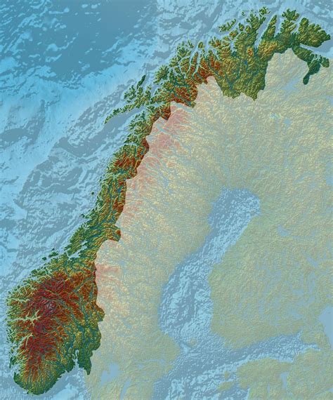 Relief Map Of Norway Map Relief Map Norway
