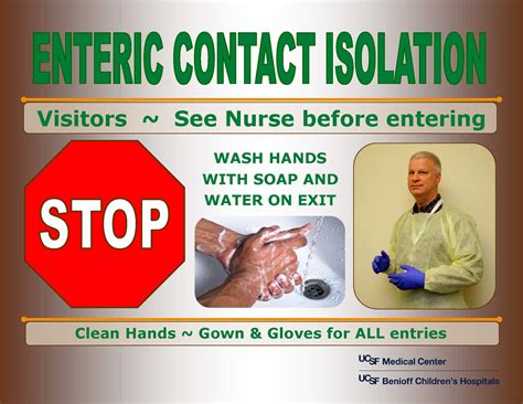 Enteric Contact Isolation Sign Ucsf Health Hospital
