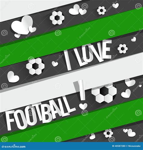 I Love Football Stock Vector Illustration Of Text Heart 40587280