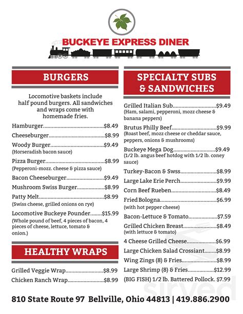 Buckeye Express Diner Menus In Bellville Ohio United States