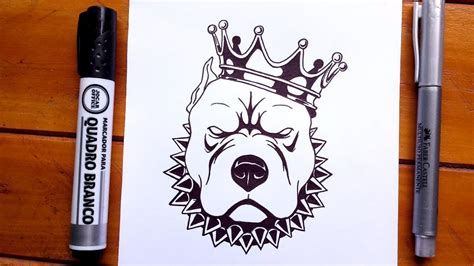 Cómo Dibujar Un Perro Pitbull Con Corona Youtube