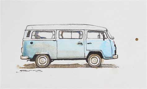 Vw Kombi By Dan Binns Volkswagen Bus Art Volkswagen Transporter Cool