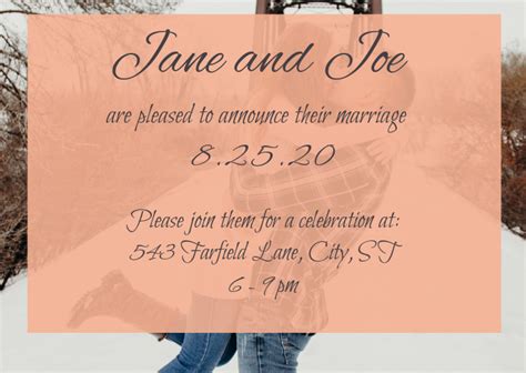 Wedding Announcement Template Postermywall