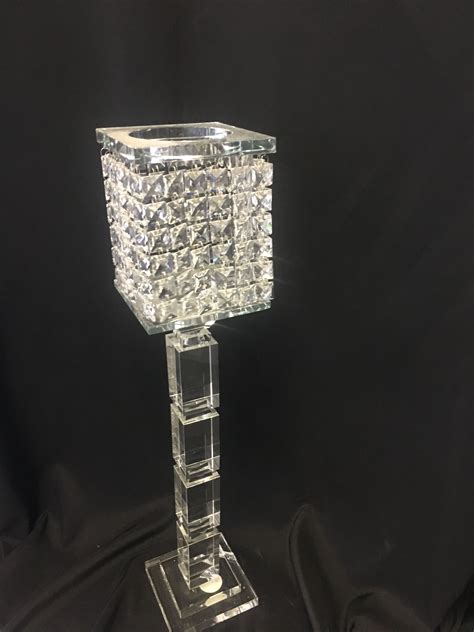 30 Square Crystal Candle Holder In 2020 Crystal Candles Crystal Candle Holder Candle Holders