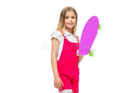 Teen Girl With Skateboard On Background Photo Of Teen Girl With