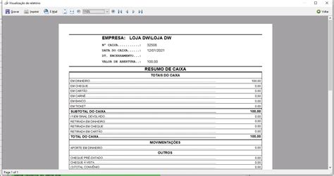 Fechamento De Caixa Diário Manual