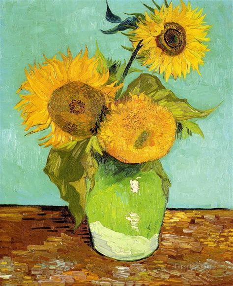 Sunflowers Vincent Van Gogh Impressionism Flowers Painting In Oil For Sale