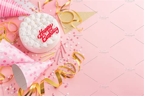 Party Birthday Background With Cake High Quality Holiday Stock Photos
