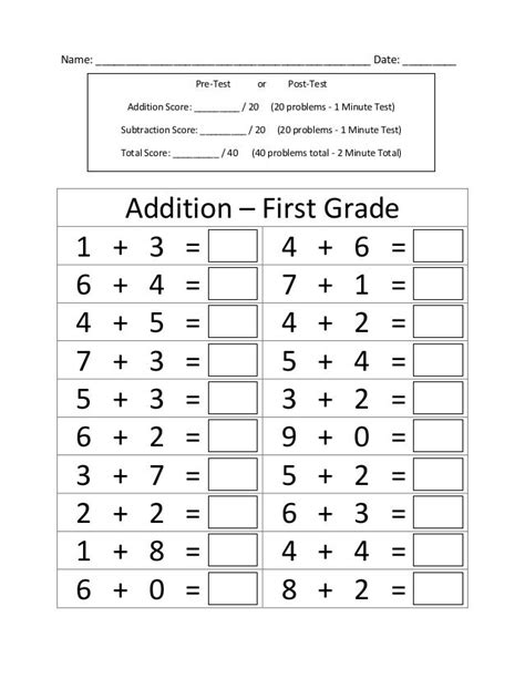 Get 2nd Grade 1 Minute Math Worksheets Images Rugby Rumilly