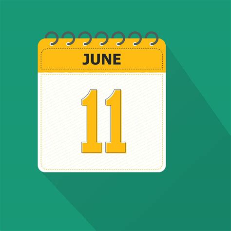 June 11 Calendar Daily Icon Date Month 26580761 Vector Art At Vecteezy