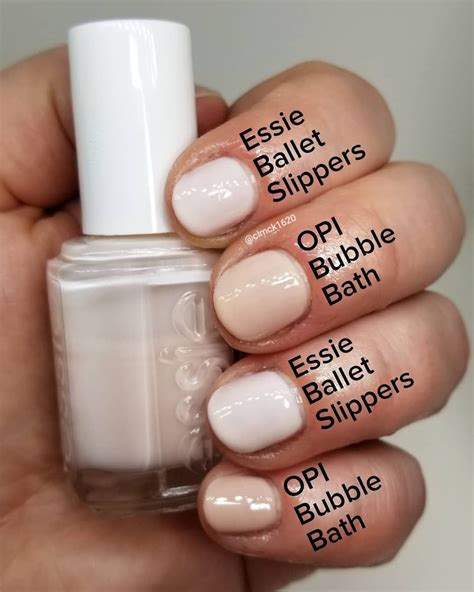 Comparison Swatches ♡ Essie Ballet Slippers Index Ring • Opi