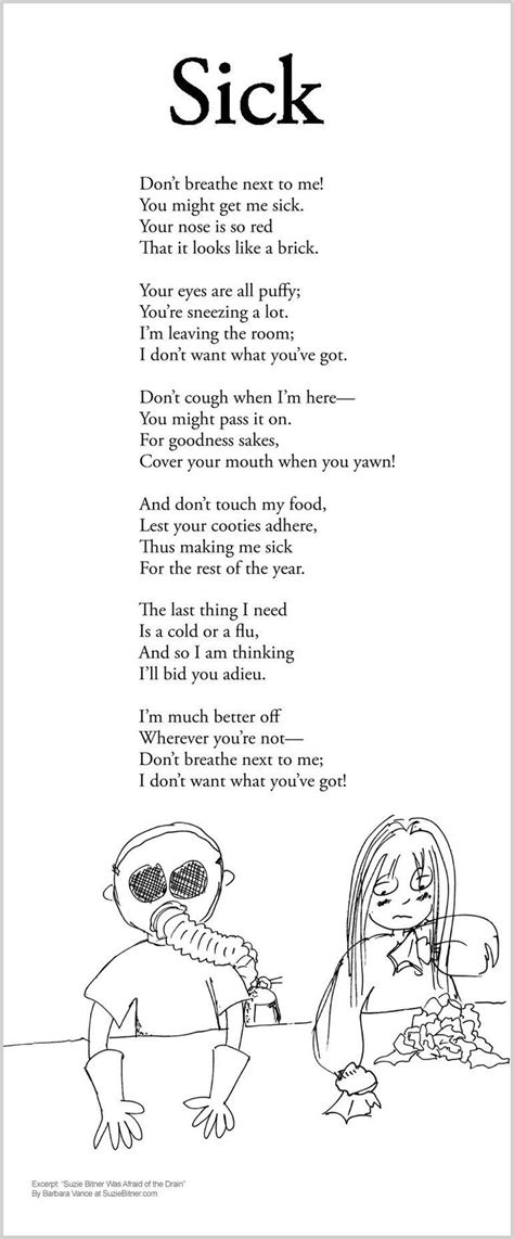 Funny Childrens Poem About Health And Getting Sick Great For School