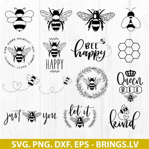 Card Making And Stationery Floral Bee Svg File Bee Svg Be Happy Svg Bee
