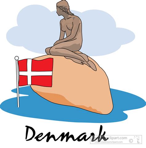 Europe Clipart Denmark Little Mermaid Statue Classroom Clipart