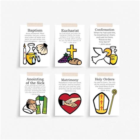 Catholic Seven Sacraments Flash Cards Bulletin Board Posters Etsy