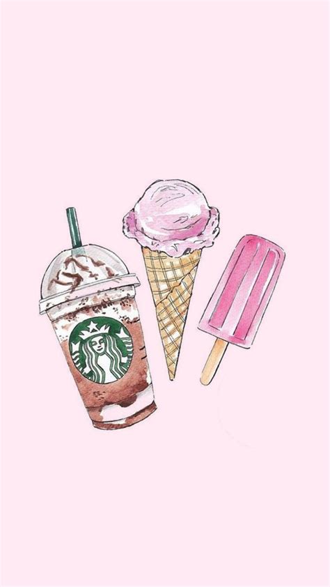 Starbucks And Ice Cream Iphone Wallpaper Iphone Wallpaper Girly