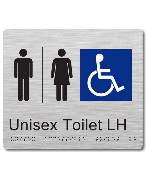 Unisex Toilet Lh Braille Sign Mesh Direct