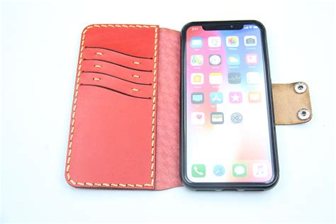 Iphone X Wallet Case Leather Personalization Man And Women Etsy