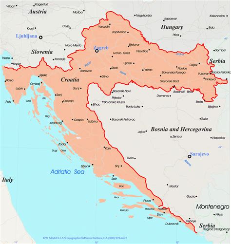 Map Of Croatia And Surrounding Countries Ireland Map