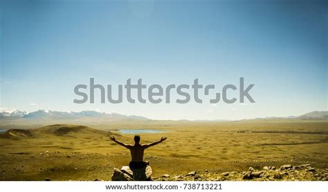 Moment Loneliness Man Sit On Peak Stock Photo 738713221 Shutterstock