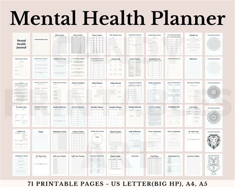 Mental Health Journal Printable Mental Health Planner Etsy Australia