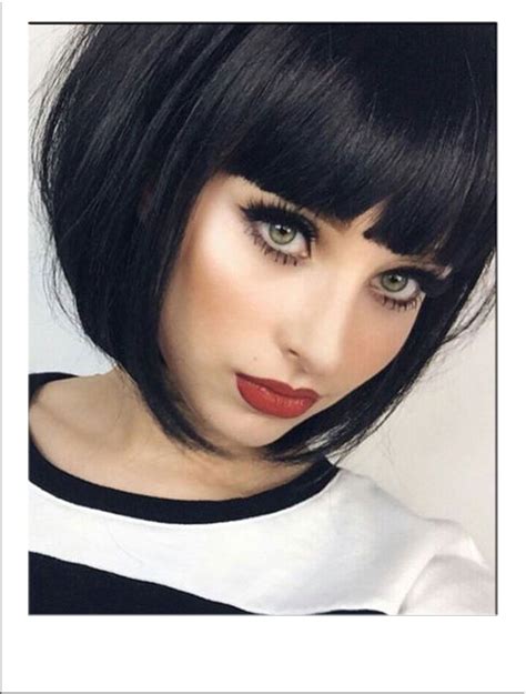 Latest Short Black Bob Hairstyles With Bangs