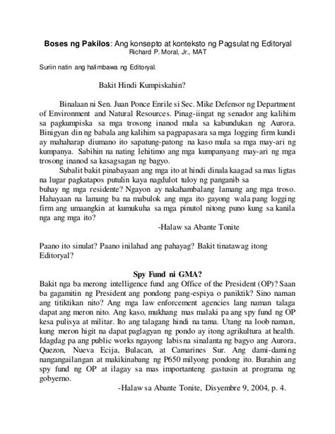 Halimbawa Ng Editoryal Philippin News Collections