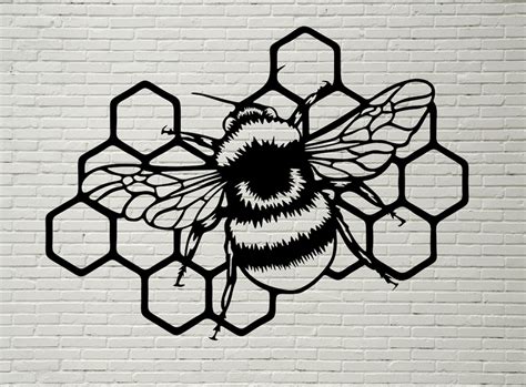 Bee SVG Cut File Honeycomb Svg Bumble Bee Svg Bee Clipart Bee Vector Laser Cut Dxf Svg For