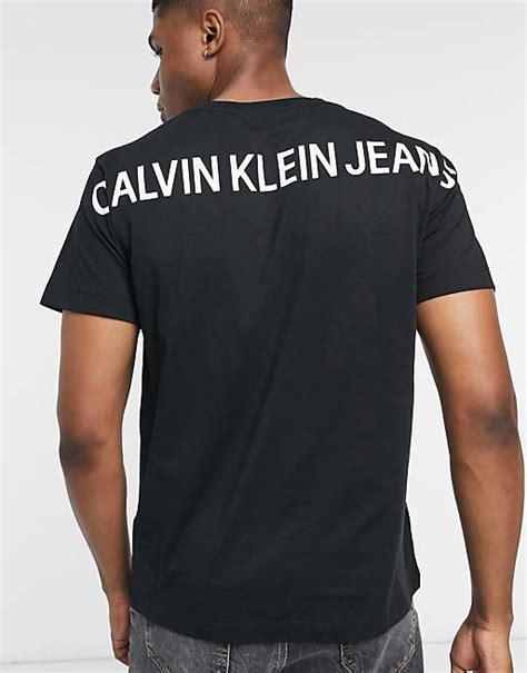 Calvin Klein Jeans Back Logo Institutional T Shirt In Black Asos