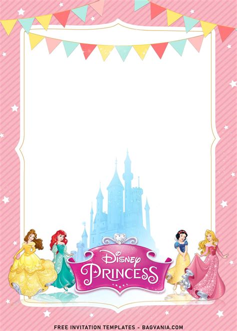 9 Disney Princess And Castle Birthday Invitation Templates Princess