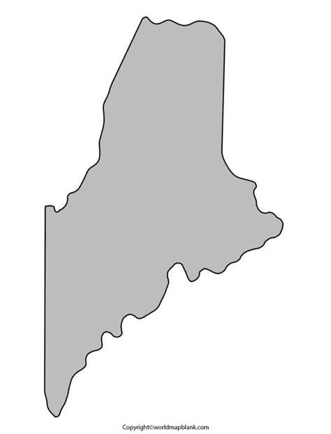 Printable Blank Map Of Maine Outline Transparent Map