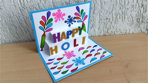 Diy How To Make Holi Card Holi Greeting Card Holi Card Making