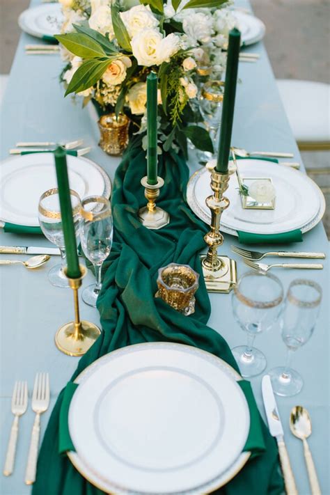 It seems green was a popular choice at today's royal wedding. Elegant Emerald Gold Wedding Inspiration - Aisle Society