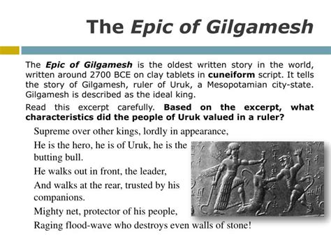 Ppt The Epic Of Gilgamesh Powerpoint Presentation Free Download Id