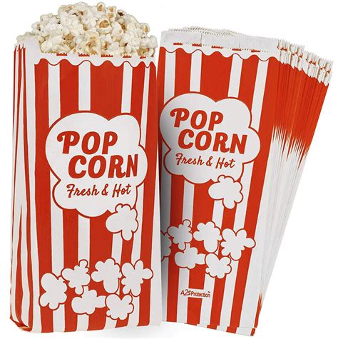 Paper Popcorn Bags 2oz 11 X 5 X 3" Leak / Grease Proof Prevent of Salt