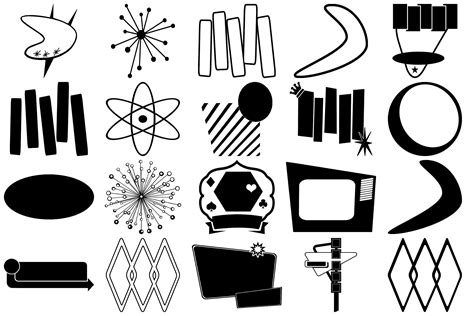 The most popular modern design era is the. Retro Mid Century Shapes Design Elements By Me and Ameliè ...